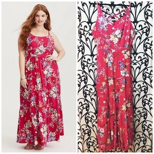 TORRID Plus Pink Floral Sleeveless Maxi Dress